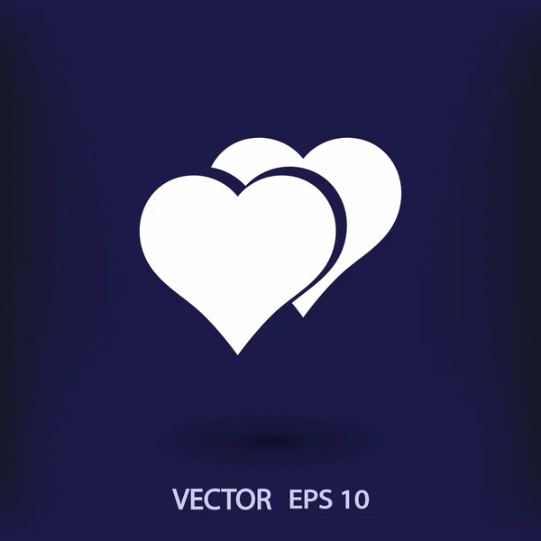 Hearts Flat design Icon — Stock Vector