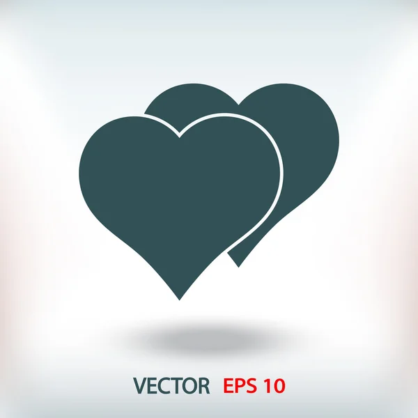 Icono de diseño plano de corazones — Archivo Imágenes Vectoriales