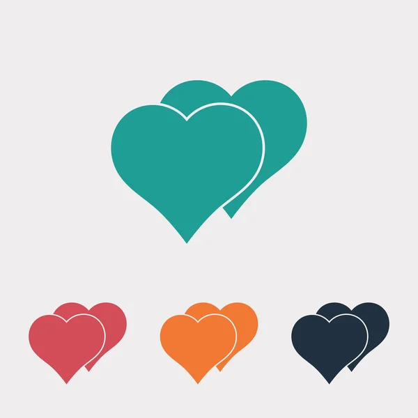 Hearts Flat design Icon — Stock Vector