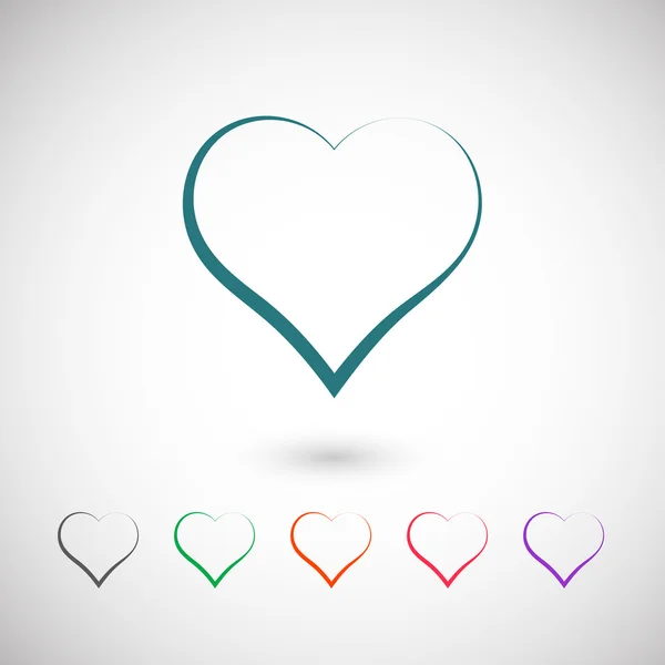 Heart Flat design Icon — Stock Vector