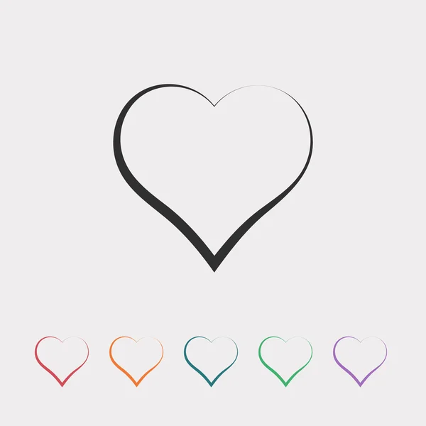 Heart Flat design Icon — Stock Vector
