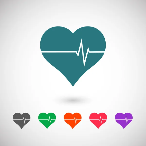 Kalp düz tasarımı simgesi — Stok Vektör