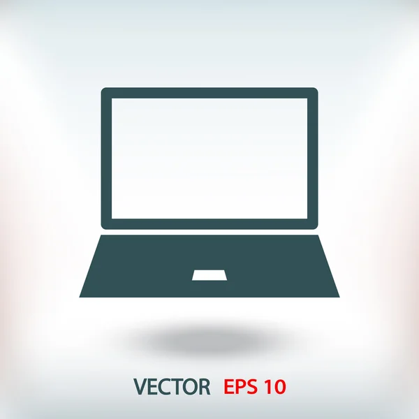 Icono de diseño plano portátil — Vector de stock