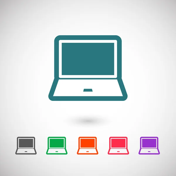 Laptop plat ontwerp pictogram — Stockvector