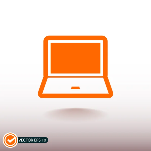 Laptop flat design icon — Stock Vector