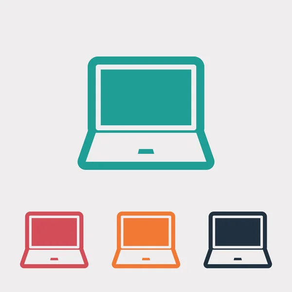 Laptop flat design icon — Stock Vector