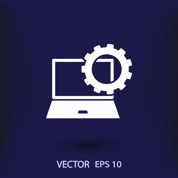 Configuración de parámetros, icono del ordenador portátil — Archivo Imágenes Vectoriales