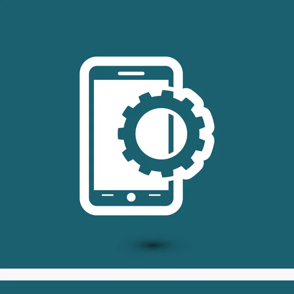Impostazione dei parametri, icona dello smartphone mobile — Vettoriale Stock