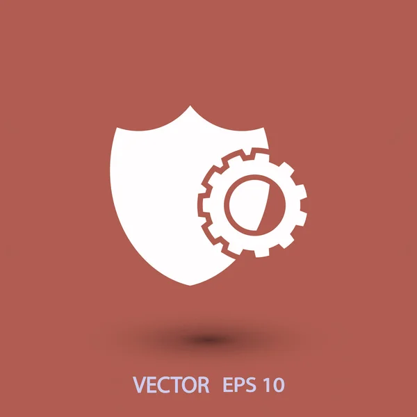 Configuración de parámetros, icono Escudo — Vector de stock