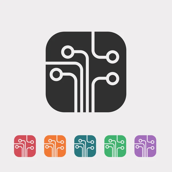 Circuit imprimé, icône de la technologie — Image vectorielle