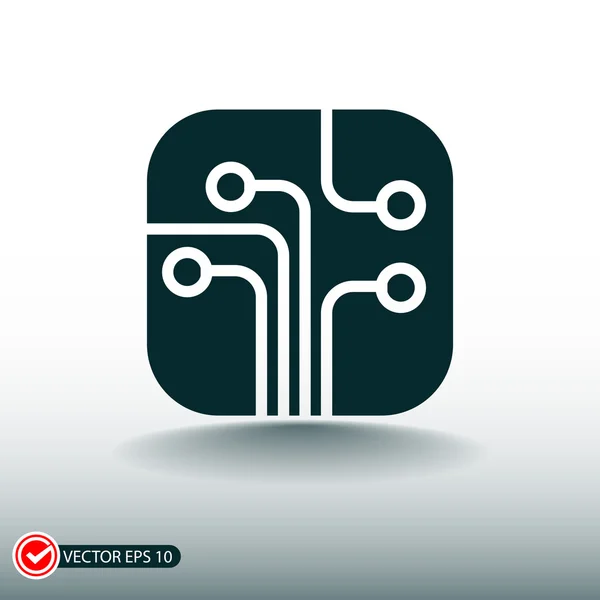 Circuit imprimé, icône de la technologie — Image vectorielle