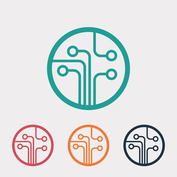 Circuit imprimé, icône de la technologie — Image vectorielle