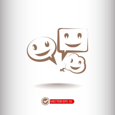 konuşma balonları simgesi gülümse