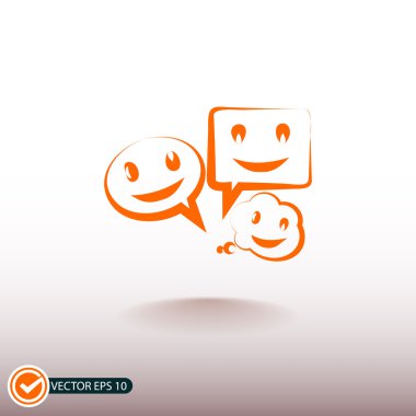 konuşma balonları simgesi gülümse