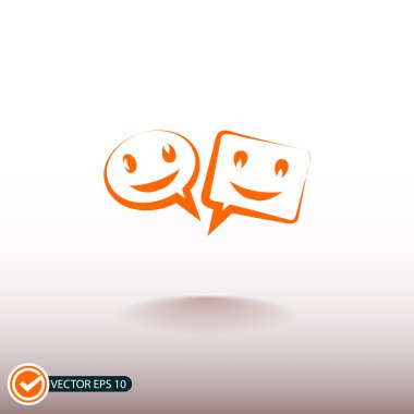 konuşma balonları simgesi gülümse