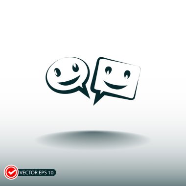 konuşma balonları simgesi gülümse