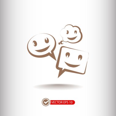 konuşma balonları simgesi gülümse