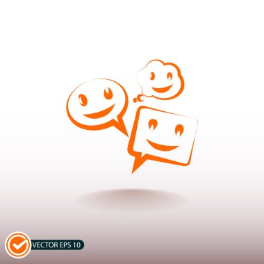 konuşma balonları simgesi gülümse