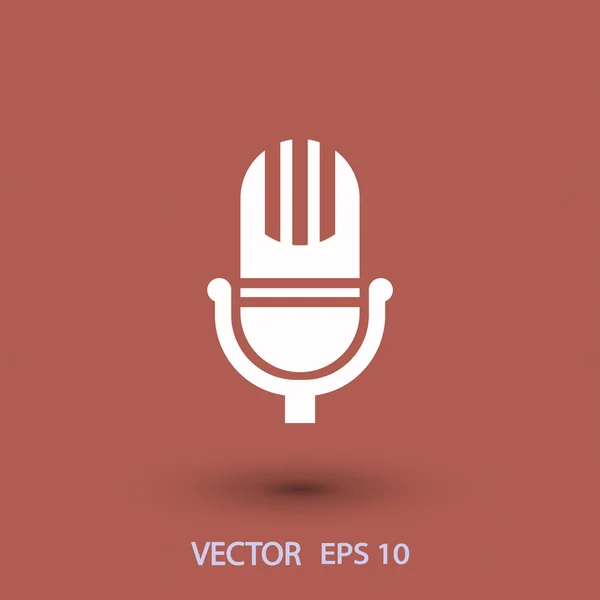 Illustrazione icona microfono . — Vettoriale Stock