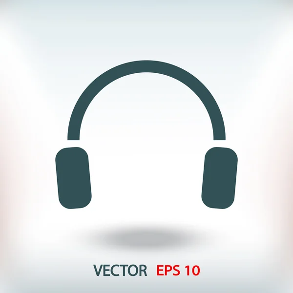 Headphones ícone de design plano — Vetor de Stock