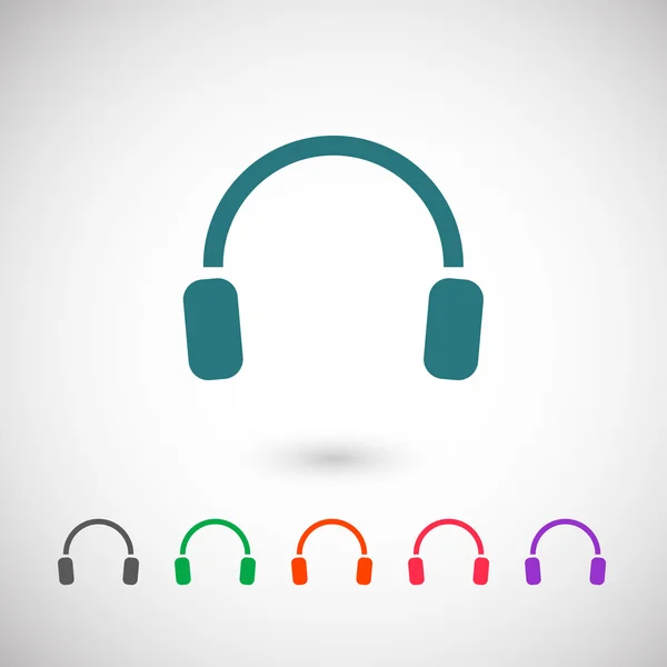 Ακουστικά εικονίδιο επίπεδη σχεδίαση — Διανυσματικό Αρχείο