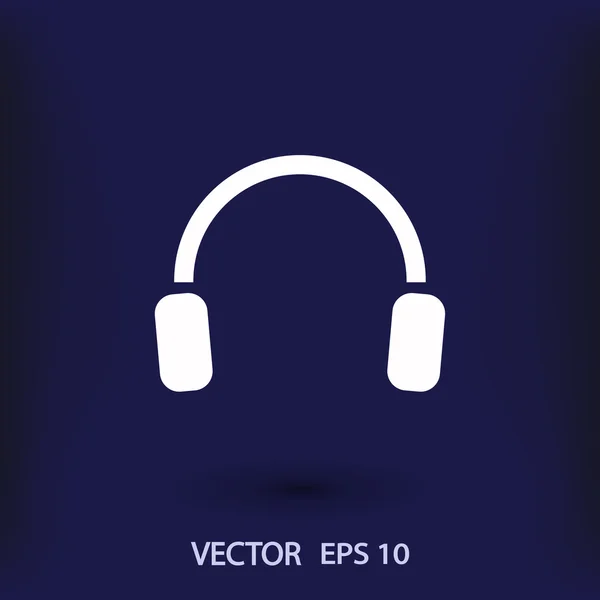 Auriculares icono de diseño plano — Vector de stock