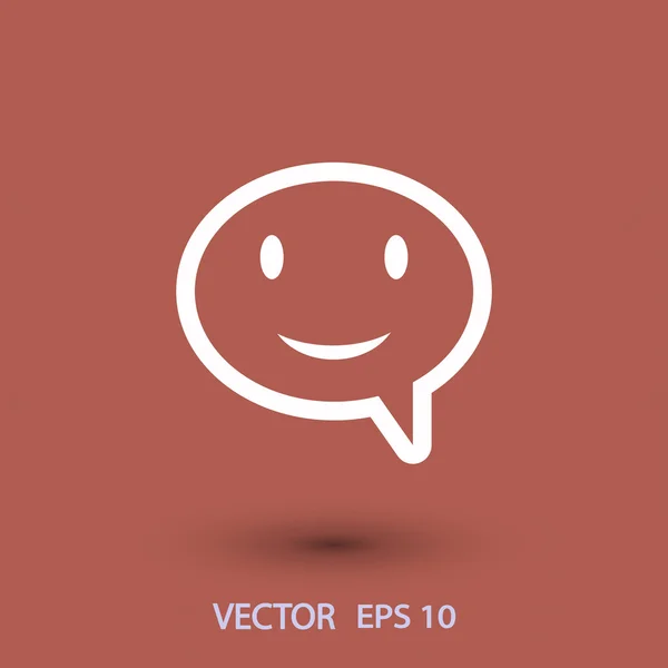 Sonrisa hablando icono de la burbuja — Vector de stock