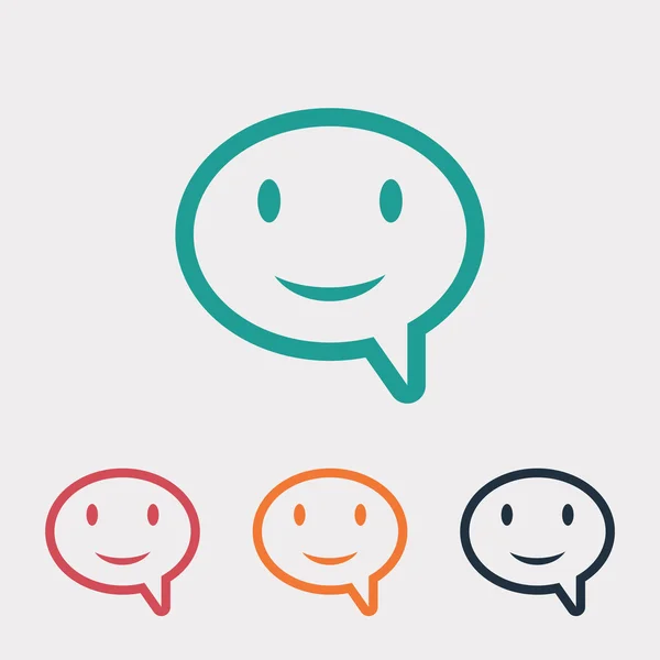 Smile talking bubble icon — Stock Vector