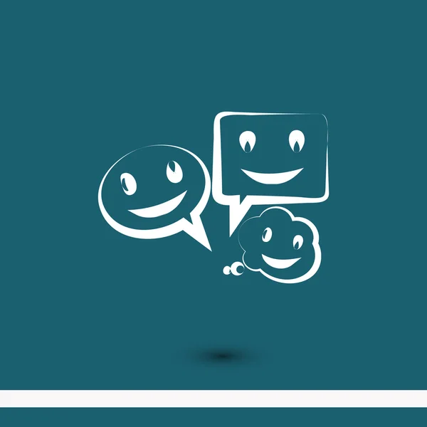 Sonrisa burbujas hablando icono — Vector de stock