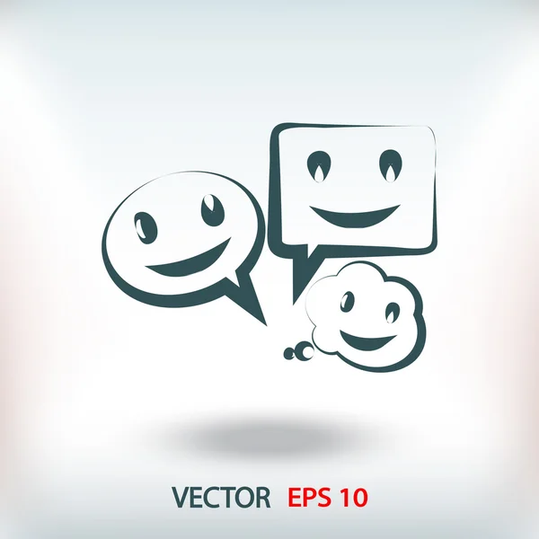 Sonrisa burbujas hablando icono — Vector de stock