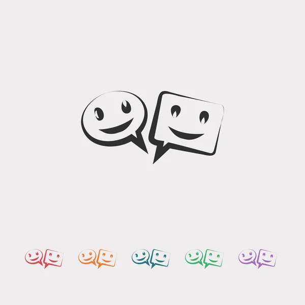 Smile talking bubbles icon — Stock Vector