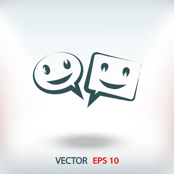 Sonrisa burbujas hablando icono — Vector de stock