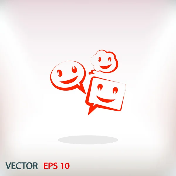 Sonrisa burbujas hablando icono — Vector de stock
