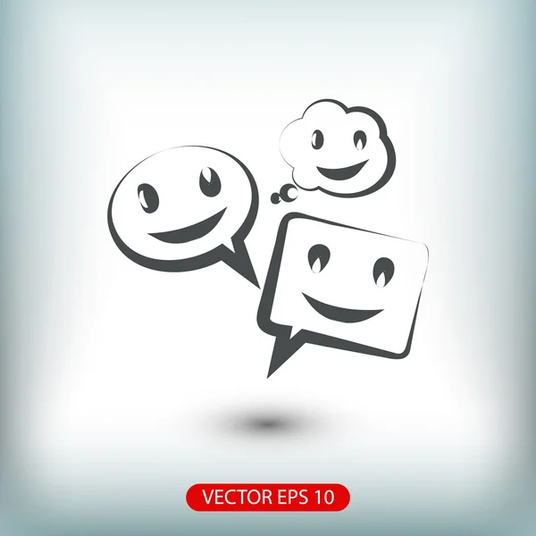 Smile talking bubbles icon — Stock Vector