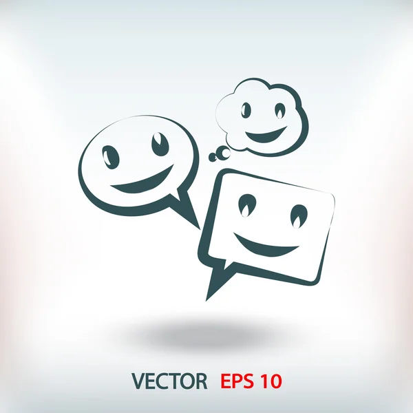 Sonrisa burbujas hablando icono — Vector de stock