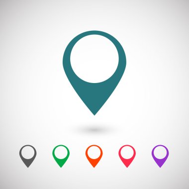 harita işaretçisi düz simgesi