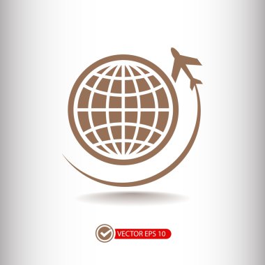 Uçak küre simgesiyle