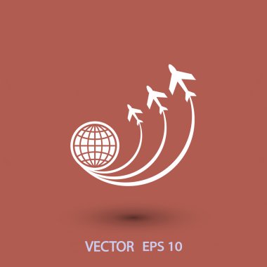 Uçak küre simgesiyle