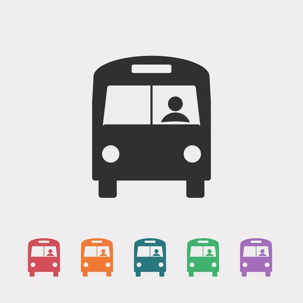 Otobüs düz tasarım simgesi — Stok Vektör