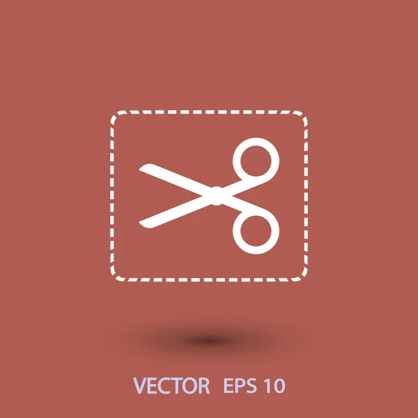 Ilustración de icono de tijeras . — Vector de stock