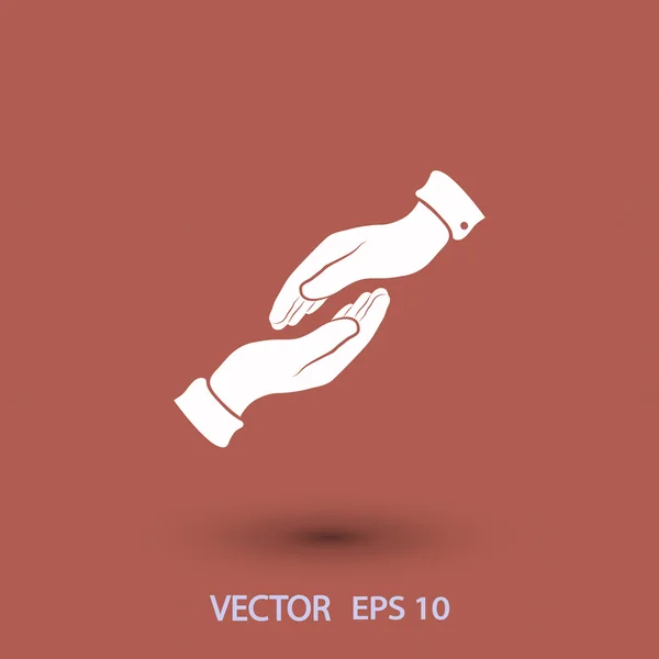 Segítő kéz ikon — Stock Vector