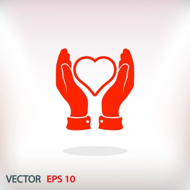 Ellerin simgesinde kalp