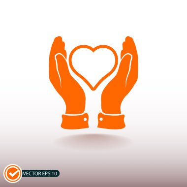 Ellerin simgesinde kalp