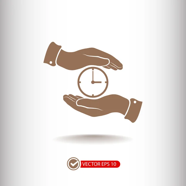Reloj en icono de la mano — Vector de stock