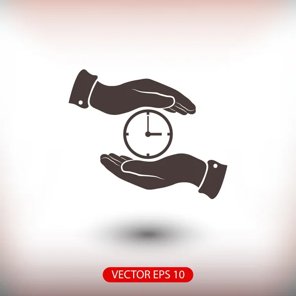 Reloj en icono de la mano — Vector de stock