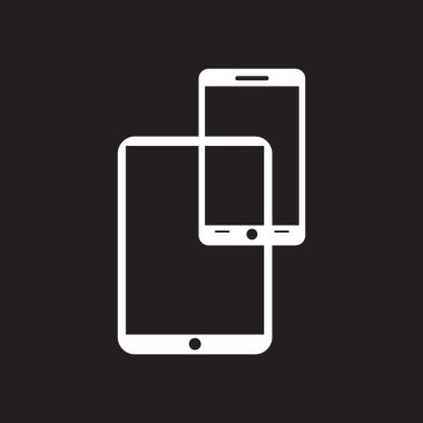 Modern dijital tablet pc ile mobil akıllı telefon simgesi