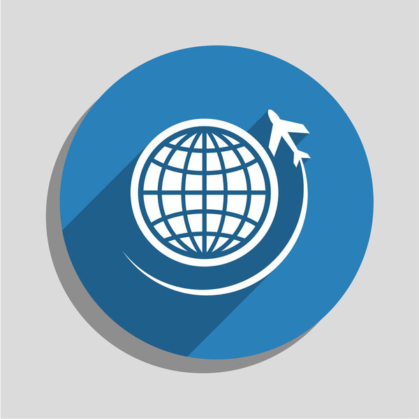 Путешествие по миру на иконе самолета
