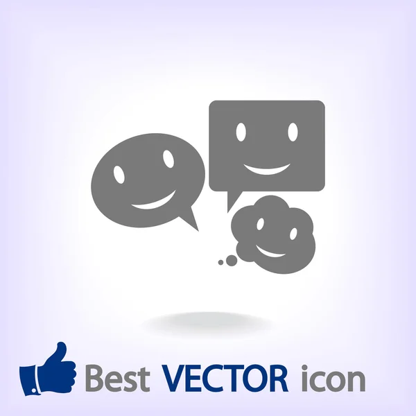 Glimlach pratende bel pictogram — Stockvector