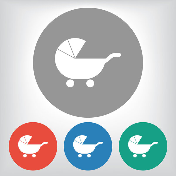 Значок силуэта детской коляски
