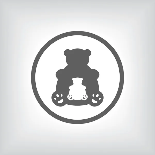 Símbolo embarazada - osito de peluche icono con corazón — Vector de stock